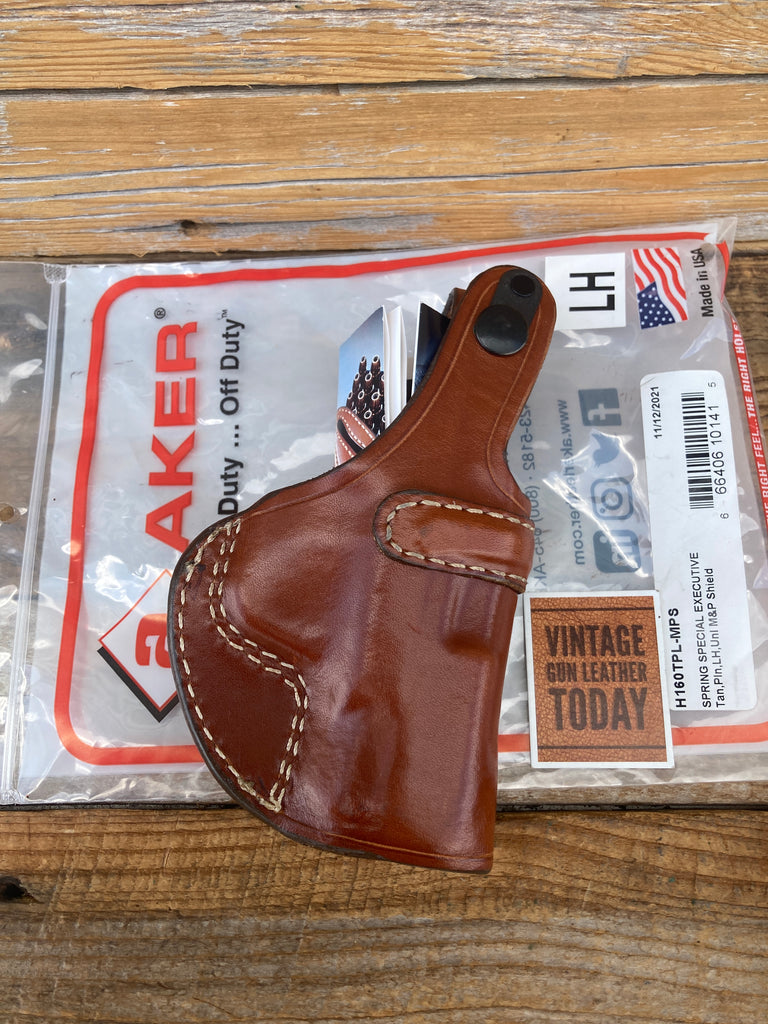 AKER Discontinued Black Leather IWB Spring Special Executive Holster For Shield