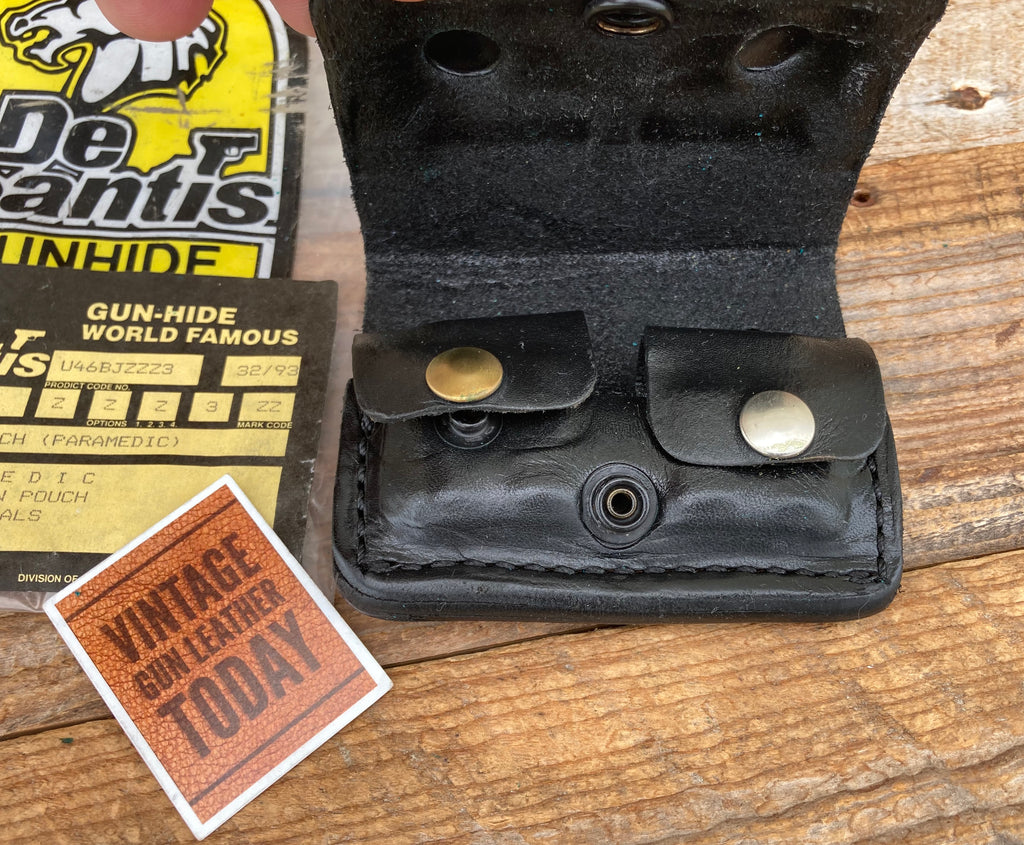 Vintage Desantis Black Leather Paramedic Medication Pouch / .357 6 Round Pouch