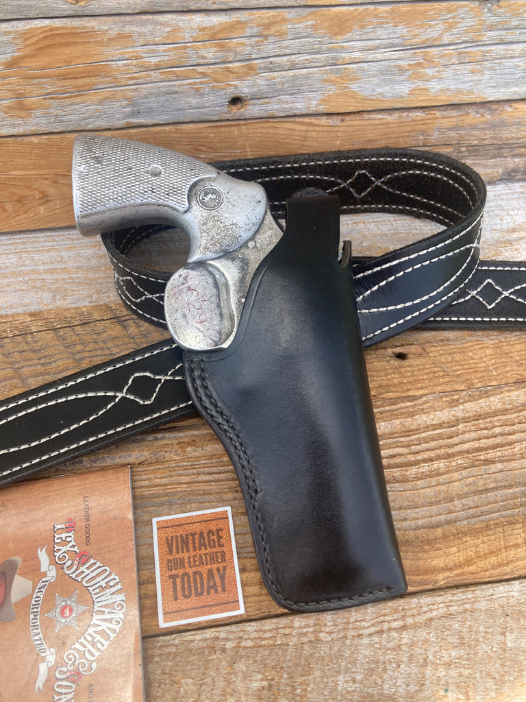 Tex Shoemaker 32S Black Leather OWB Holster for S&W L Frame 686 Colt Python 4"