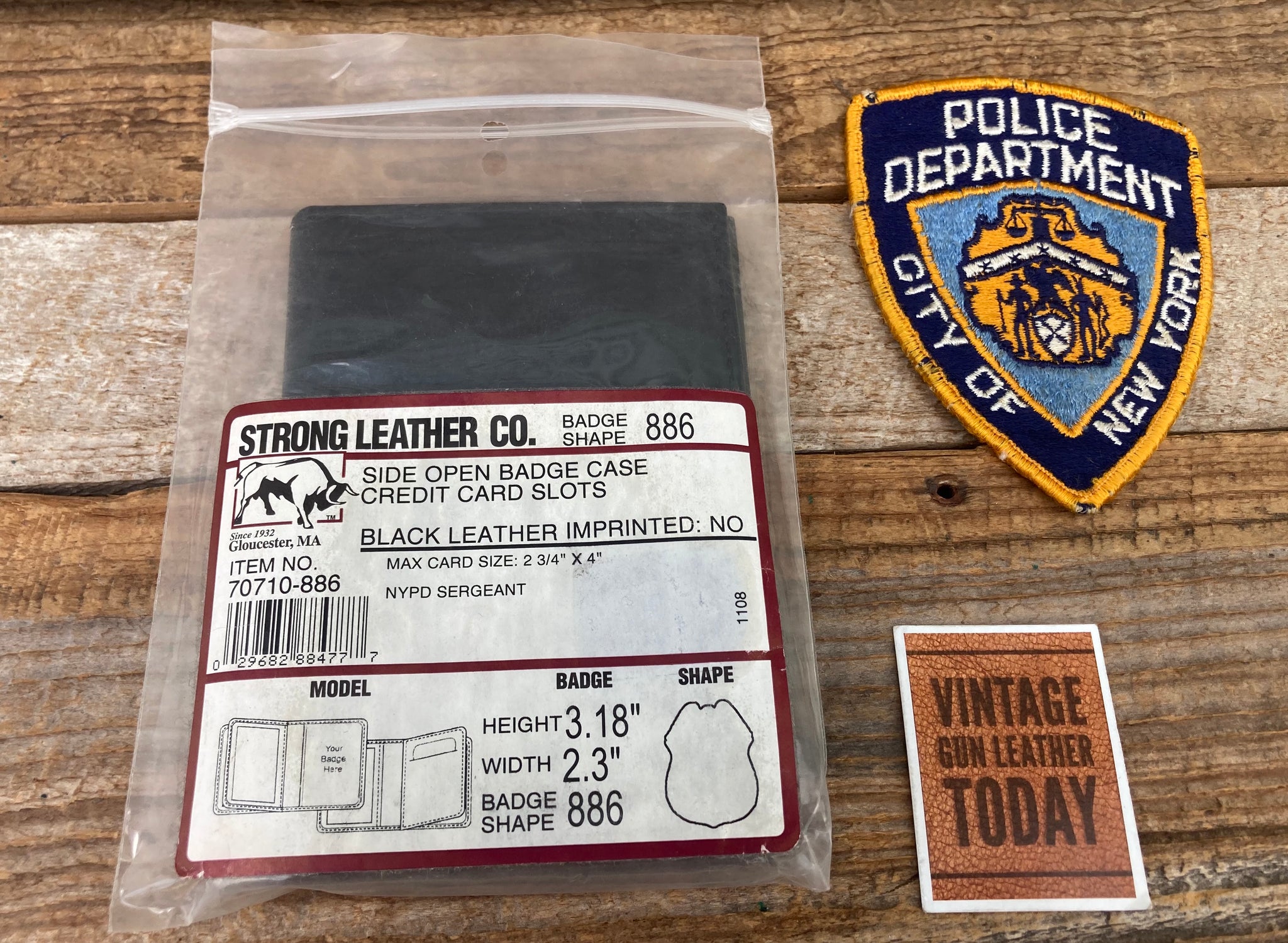 NYPD Lieutenant Tri Fold Black Leather Badge Wallet
