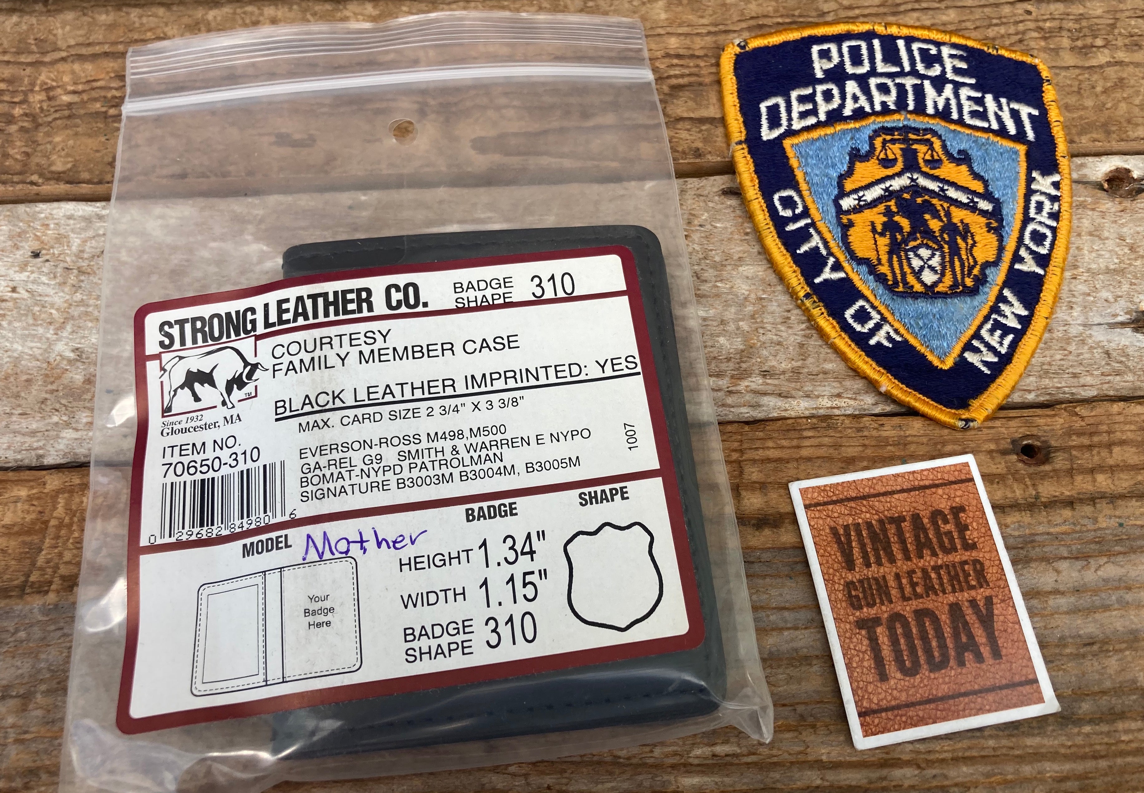 Vintage Strong Leather #310 Shield Badge ID Wallet For NYPD