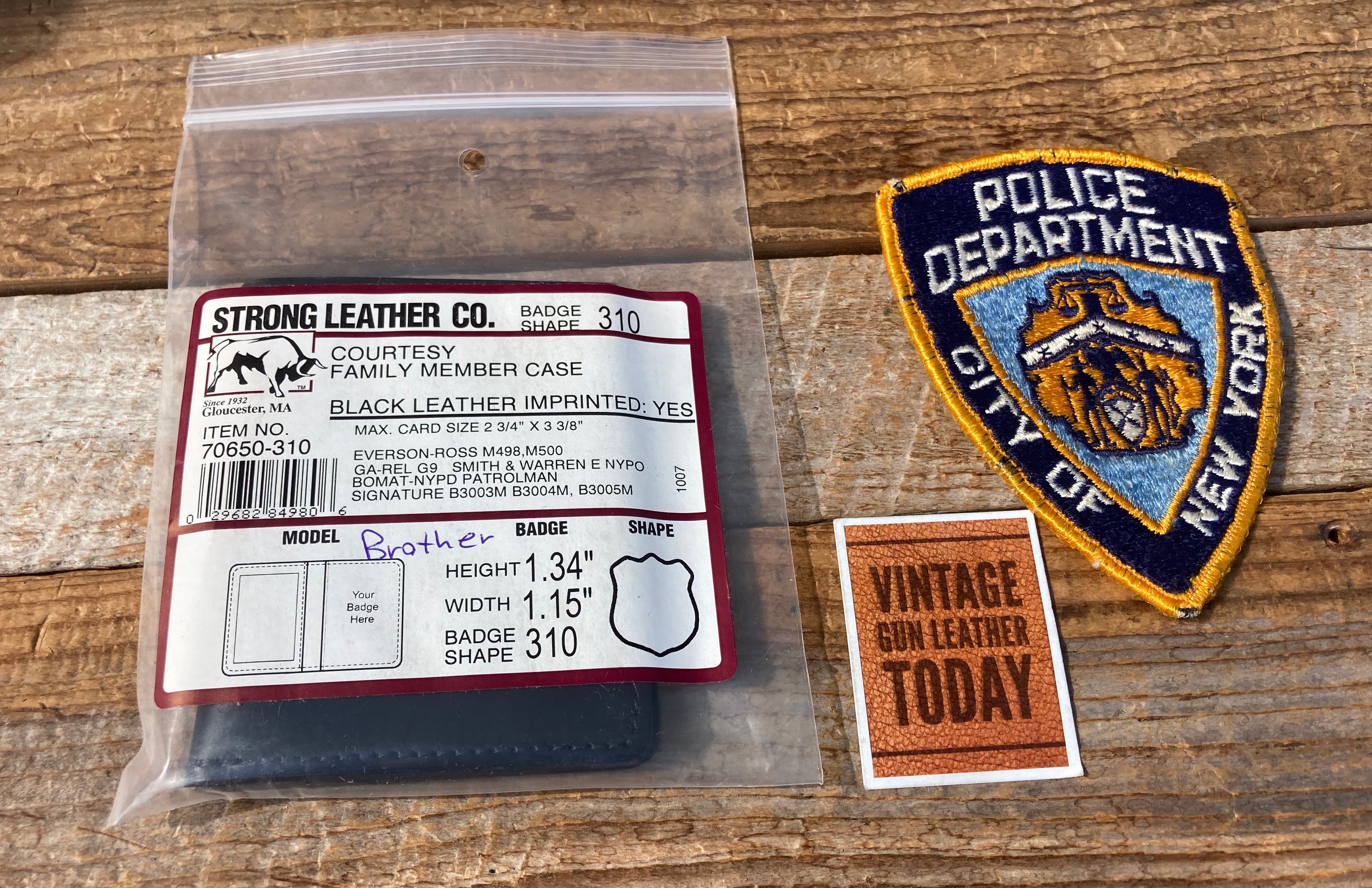 Leather Police Badge Wallets - Custom ID military imperial leather