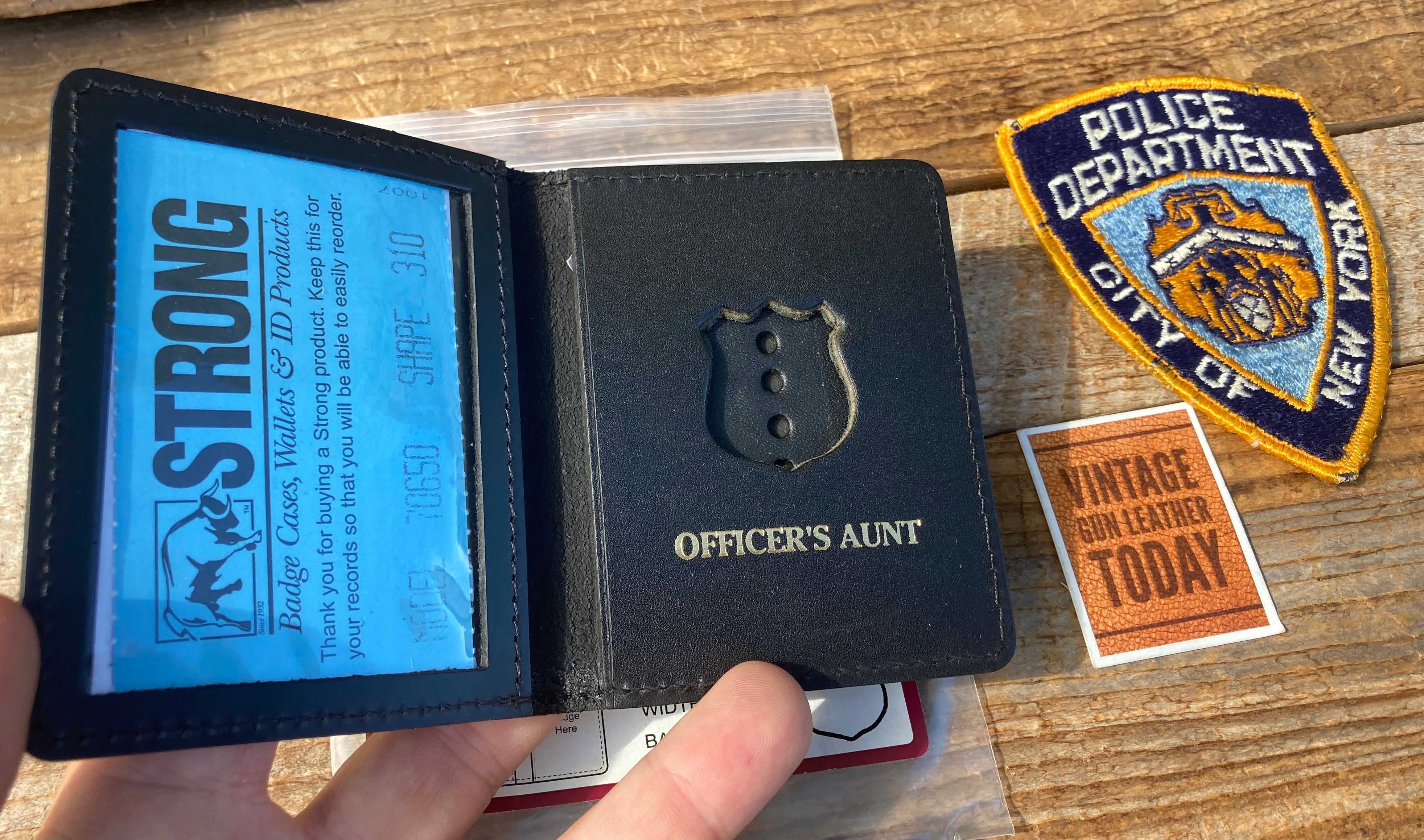 Vintage New Old Stock Strong Leather Co Badge and ID wallet for Office ...