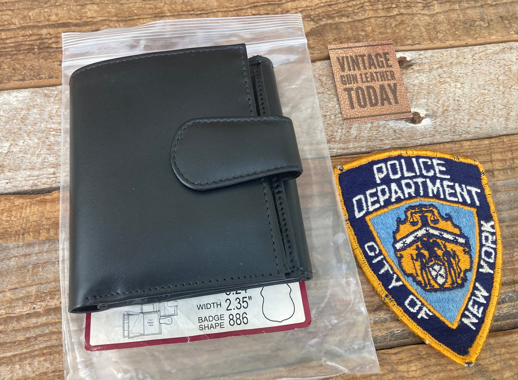 Vintage Strong Leather Female NYPD Police Sergeant Clutch Badge ID Wallet