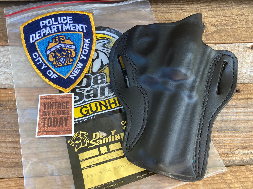 Vintage 1990s Desantis Leather Holster For NYPD 4" Ruger GP100 Spurless GPNY
