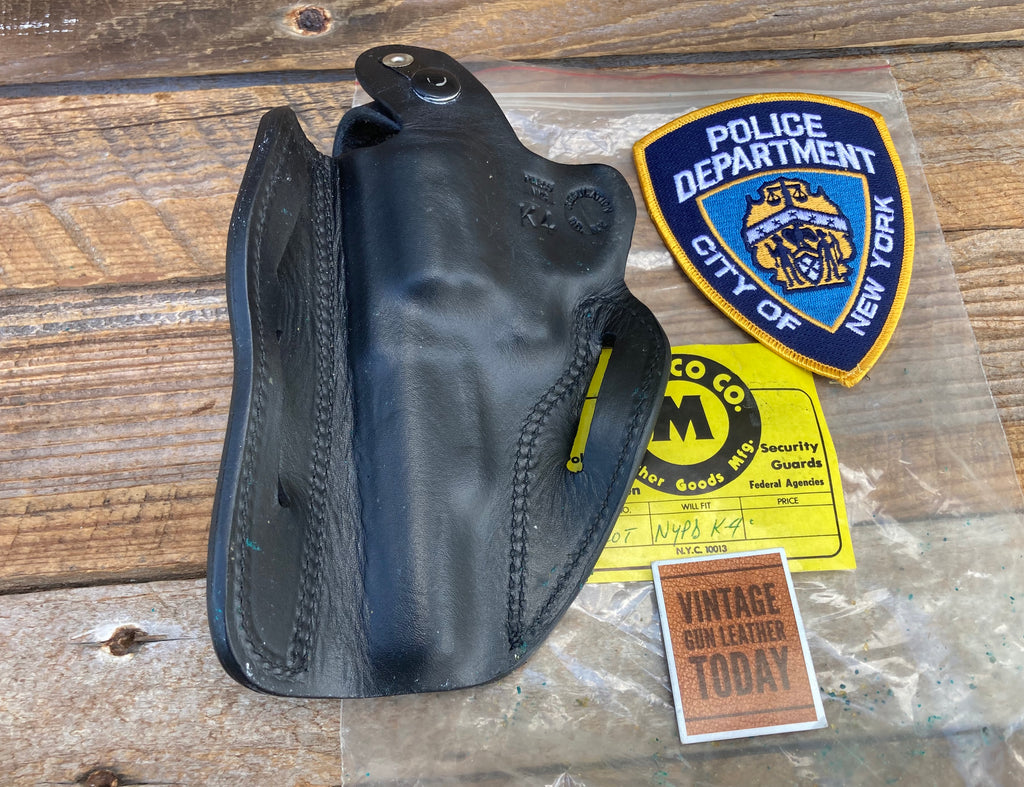 Vintage 1990s MARCO Black Leather Holster For NYPD 4" K Frame M64 NY Spurless