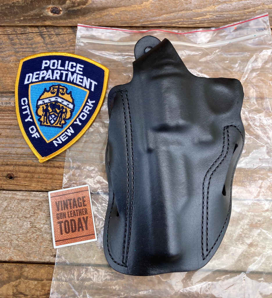 Vintage 1990s MARCO Black Leather Holster For NYPD 4" K Frame M64 NY Spurless L