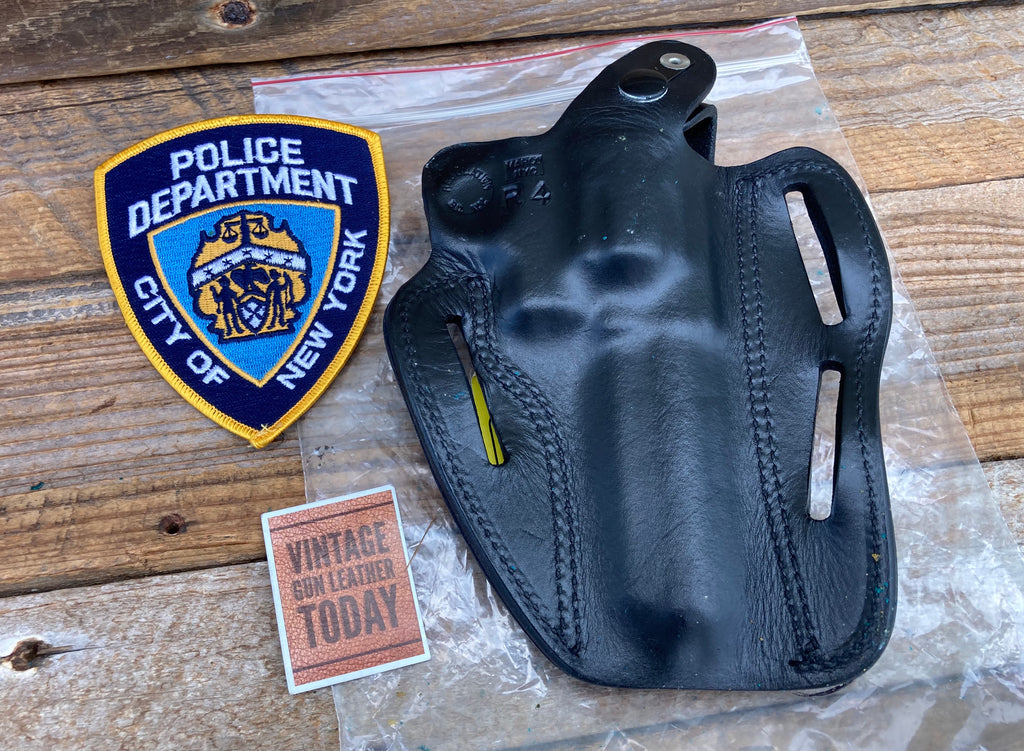 Vintage 1990s MARCO Black Leather Holster For NYPD 4" GP100 Spurless GPNY Ruger
