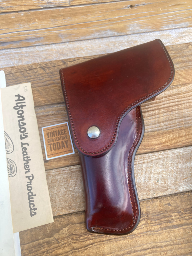 Alfonsos Plain Cordovan Suede Lined Flap Holster For S&W Mod 59 39 Round Trigger