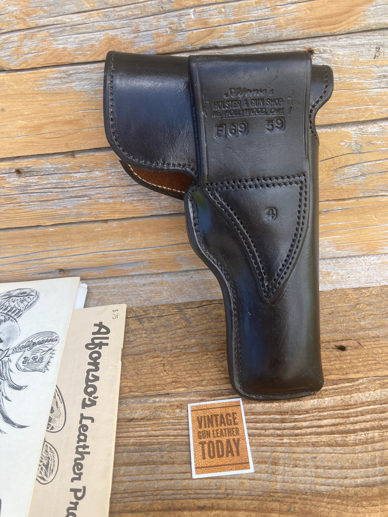 Alfonso's Plain Black Suede Lined Flap Holster For S&W Model 59 39 Round Trigger