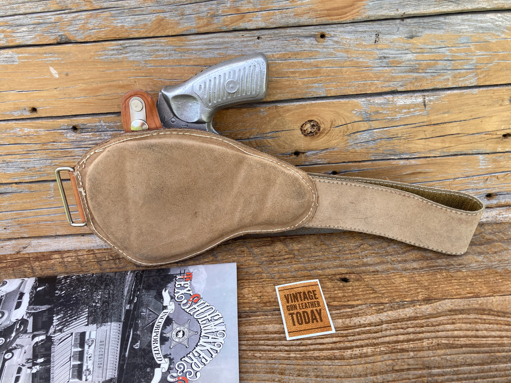 Vintage Tex Shoemaker Brown Leather Ankle Holster Rig For Ruger SP101 2.25