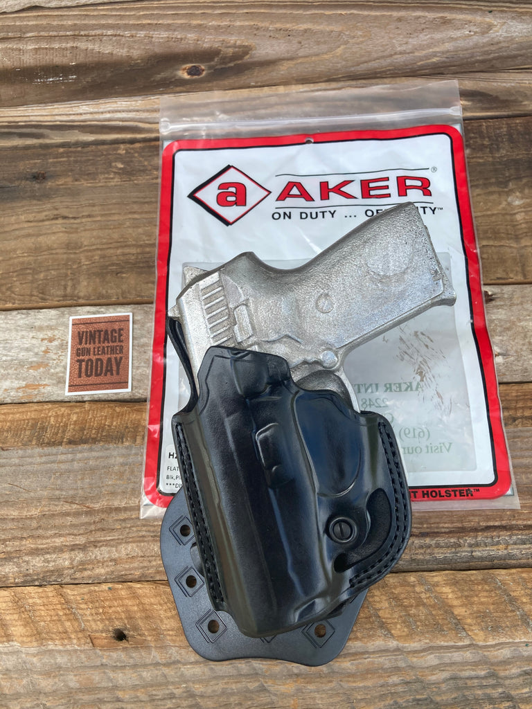 Aker Black Leather Flatsider Open Top Paddle Holster For Sig Sauer P239 LEFT