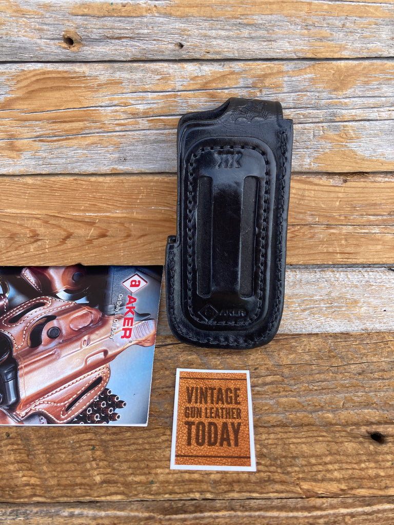AKER Black Basketweave 601 Leather Universal Digital Recorder Case with Clip