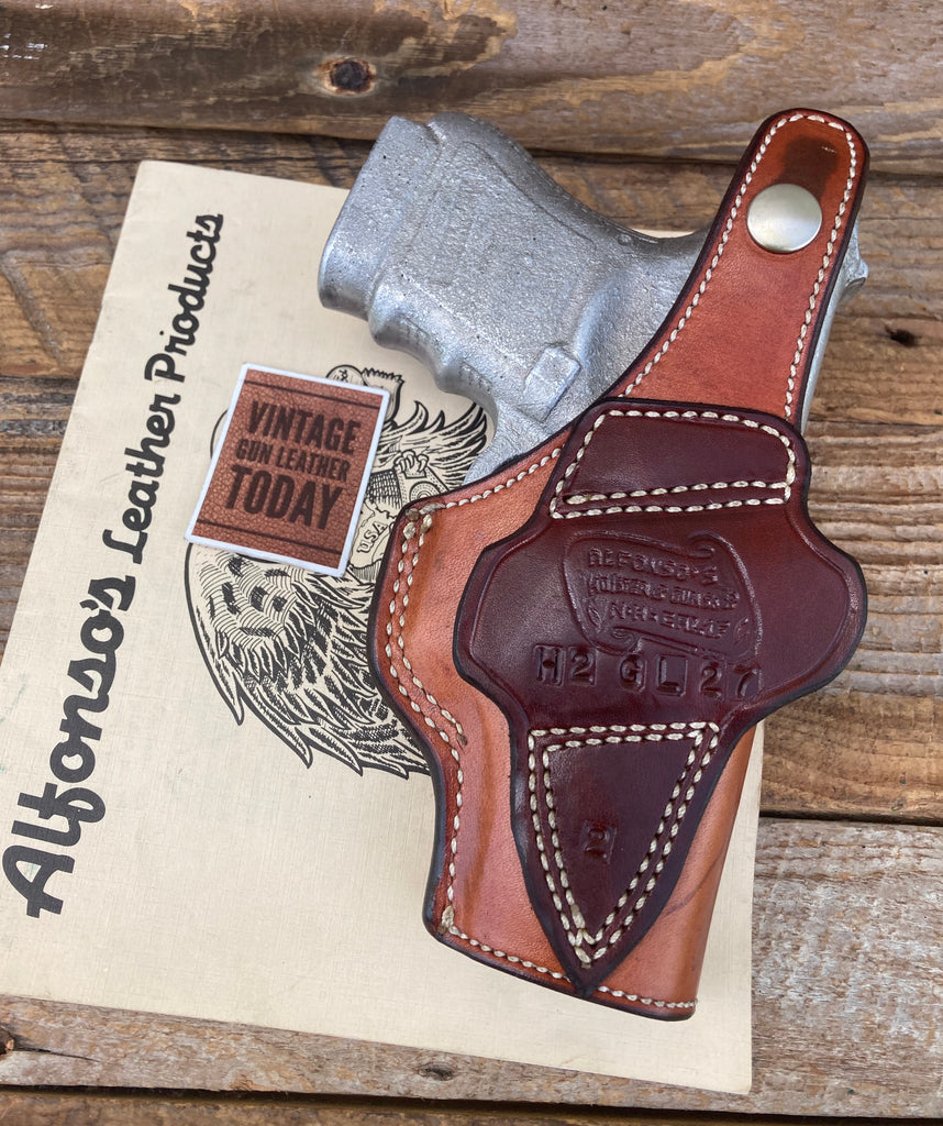 Alfonsos Hollywood Brown Basketweave Leather Lined Holster For Glock 36 19 23 32