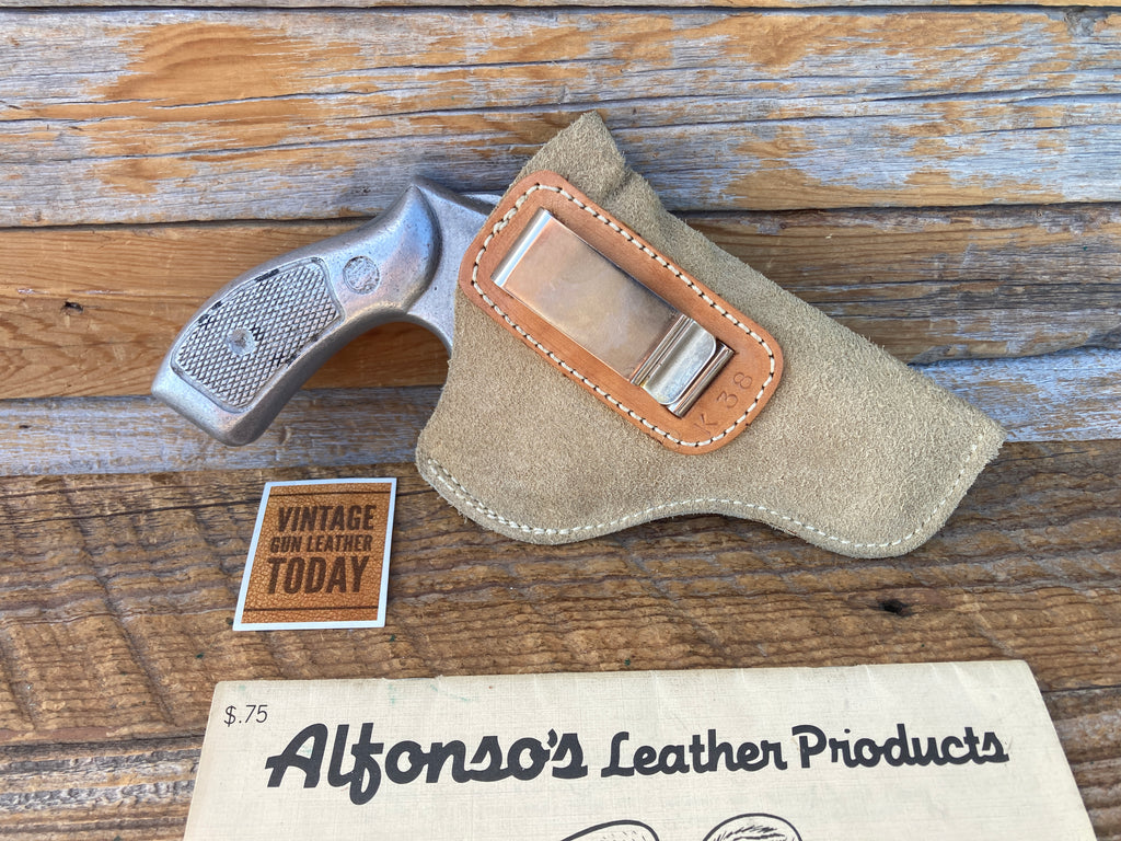 Vintage Alfonsos Light Brown Leather IWB Holster Right For S&W K 2" to 2 1/2"