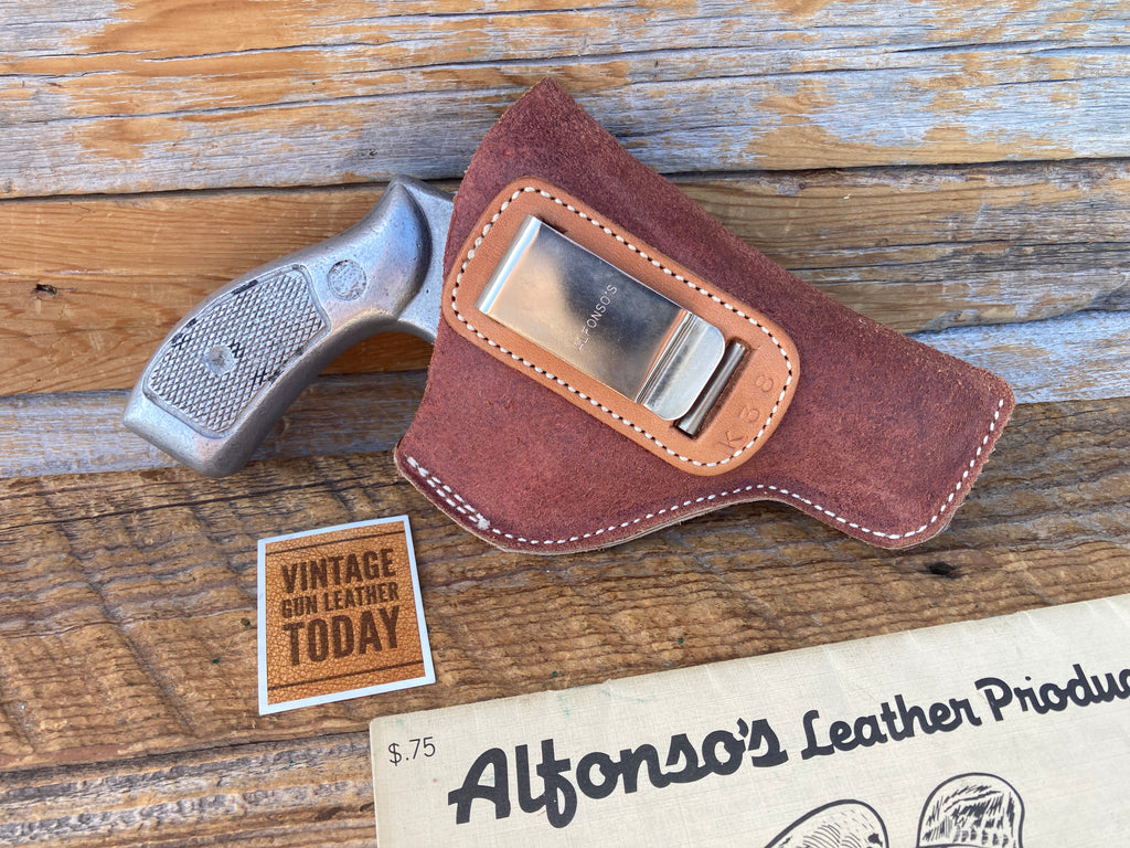 Vintage Alfonsos Rust Brown Leather IWB Holster Right For S&W K 2" to 2 1/2"