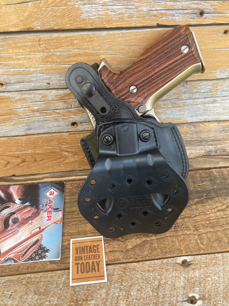 AKER XR-17 Black Leather Flatsider Paddle Holster For SIG P220 P226 220 226
