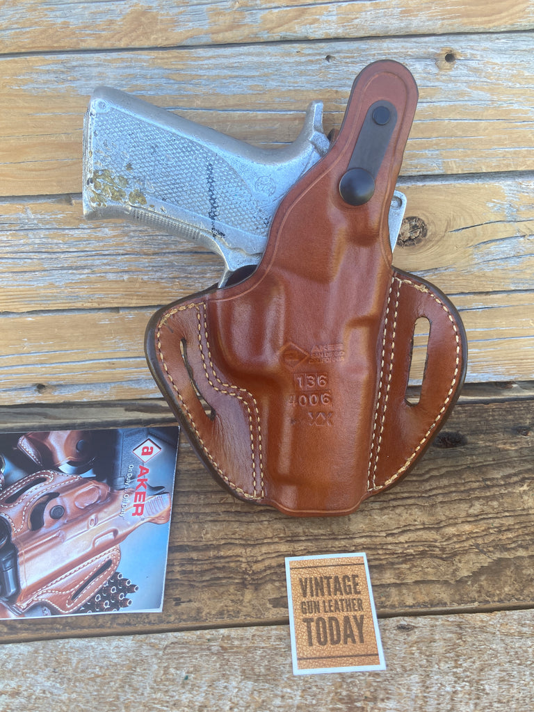 Aker Brown Leather Bodyguard Holster For Smith S&W 4006 CHP Bobbed Hammer