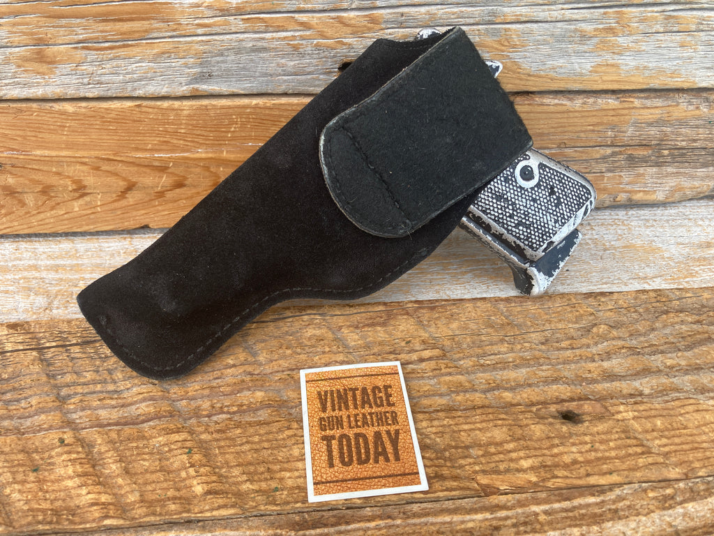 Black Suede Leather OWB Holster For Walther PP Right
