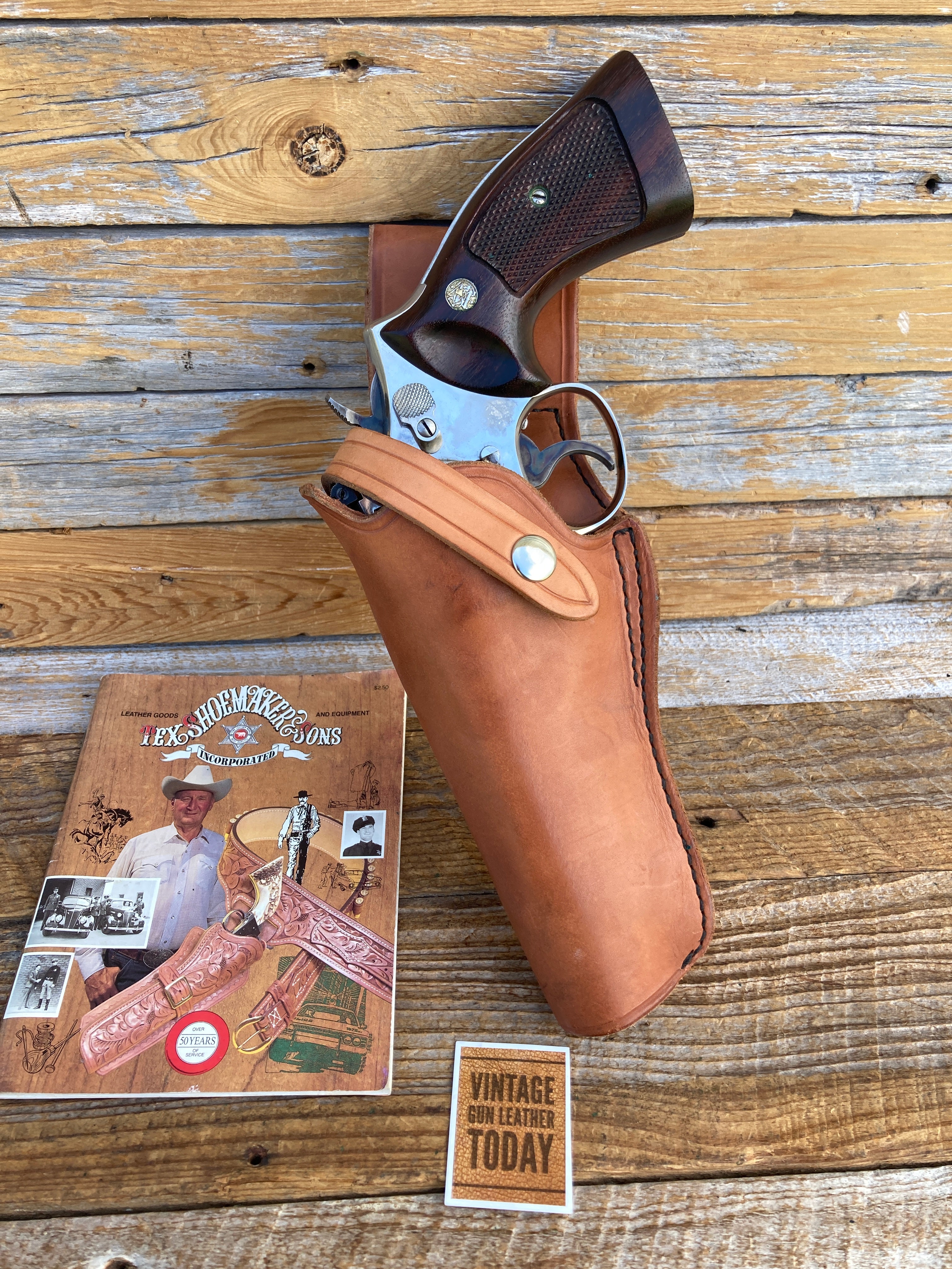 Tex Shoemaker Brown Leather Left Draw Jordan Holster For 5