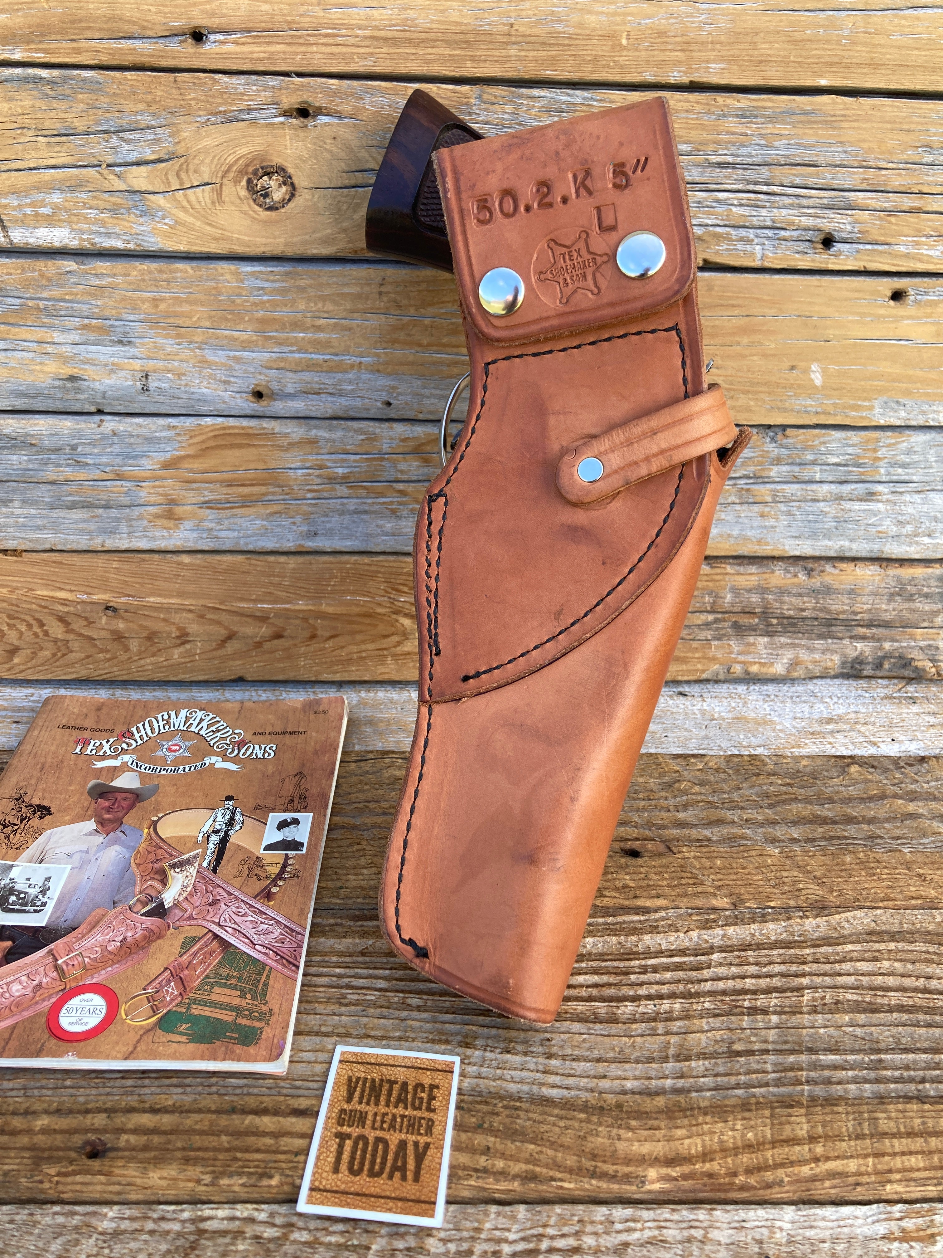 Tex Shoemaker Brown Leather Left Draw Jordan Holster For 5