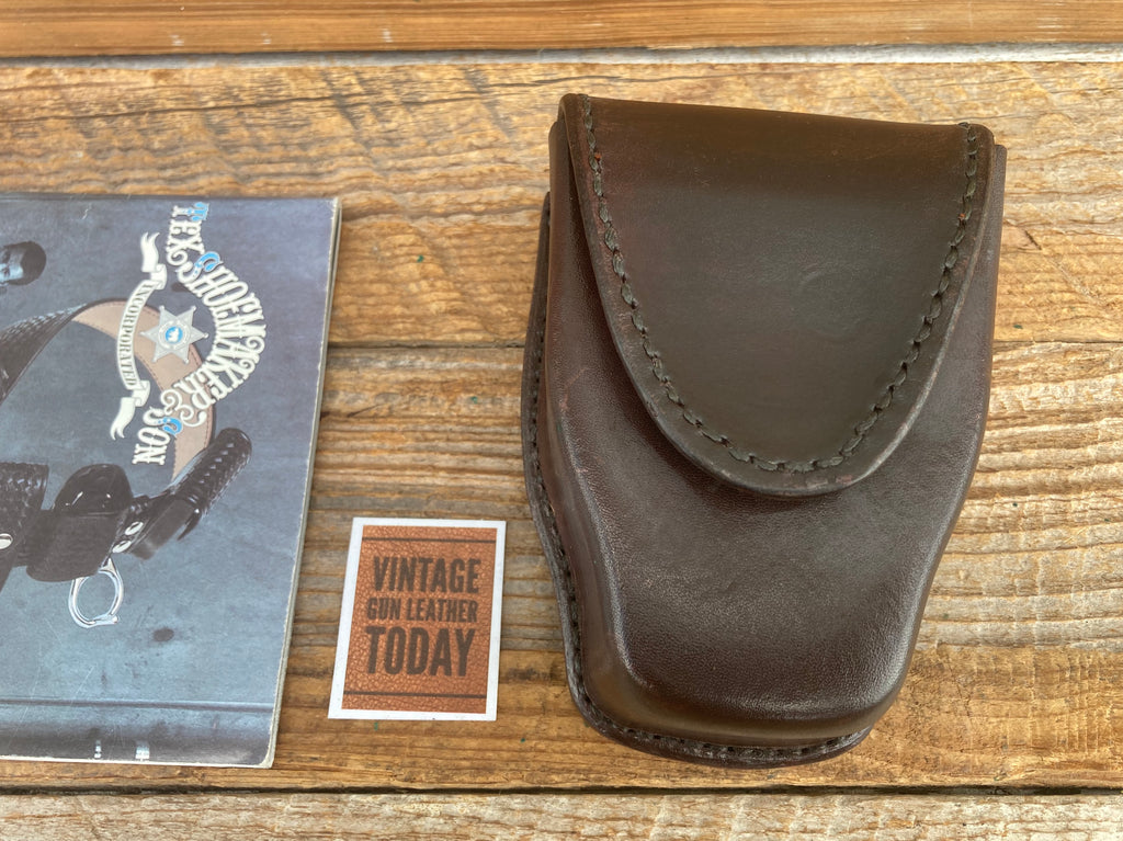 Tex Shoemaker 204 C Plain Cordovan Leather Double Cuff Case Handcuff Holder