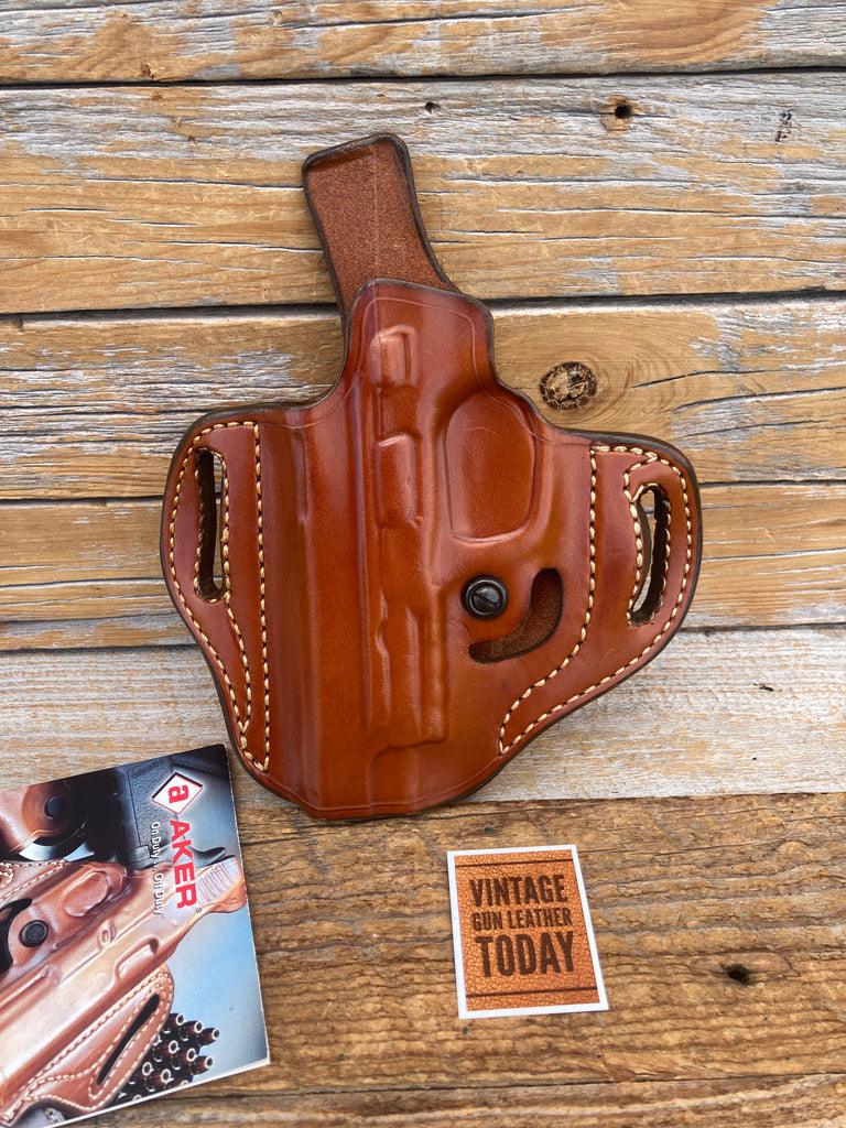 AKER Flatsider XR14 Brown Leather OWB Open Top Holster For S&W M&P 45 LEFT