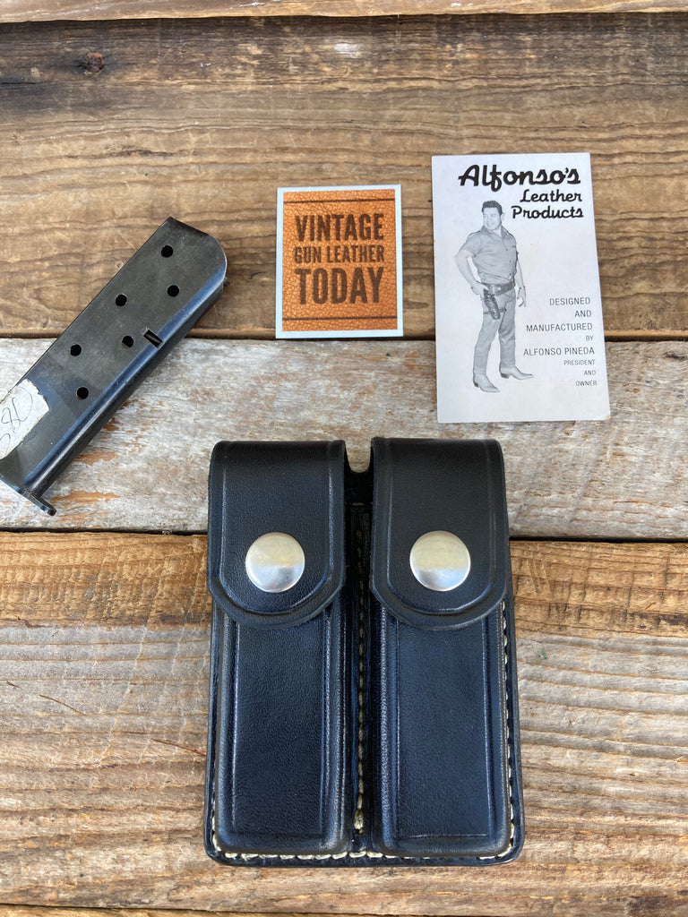 Vintage Alfonsos Black Leather Double Magazine Carrier For Walther PPK .32 .380