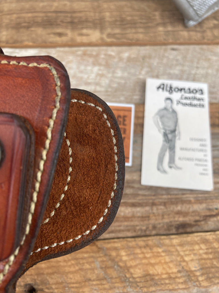 Vintage Alfonso's Brown Leather Sued Lined Holster for Colt .45 1911 Commander L