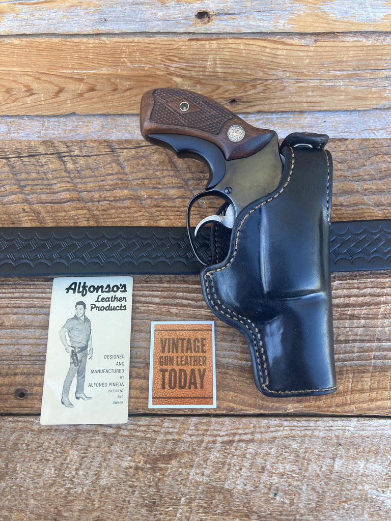 Alfonsos Black Leather Lined Holster For S&W Model 36 Chief Special 2 Revolver #