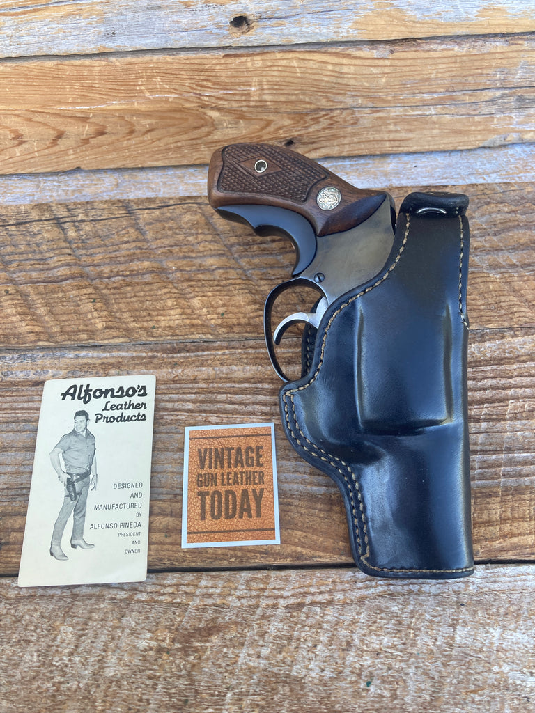 Alfonsos Black Leather Lined Holster For S&W Model 36 Chief Special 2 Revolver #