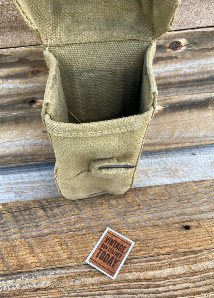 Vintage Double Mag Pouch Israeli Military Desert Tan Rifle Magazine Carrier 1970