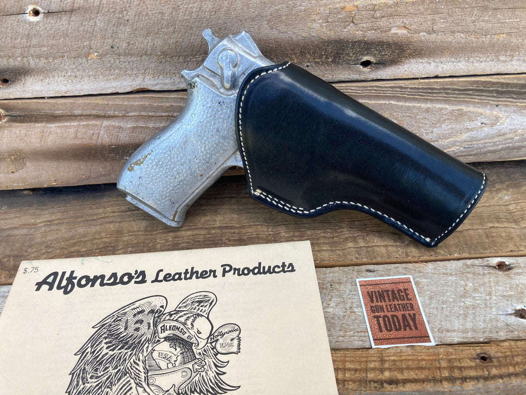 Alfonsos Of Hollywood Black Leather Lined Holster For S&W 4506 Reinforced Lip