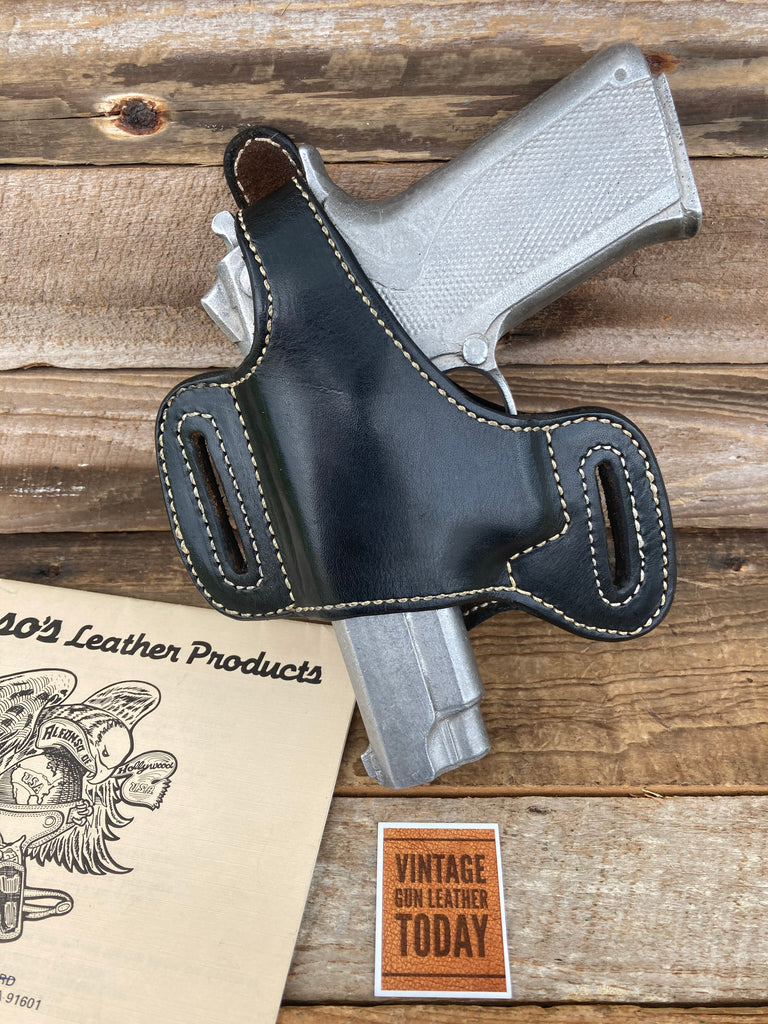Alfonso's J21 Plain Black Leather Suede Lined Holster For S&W 4006 Square