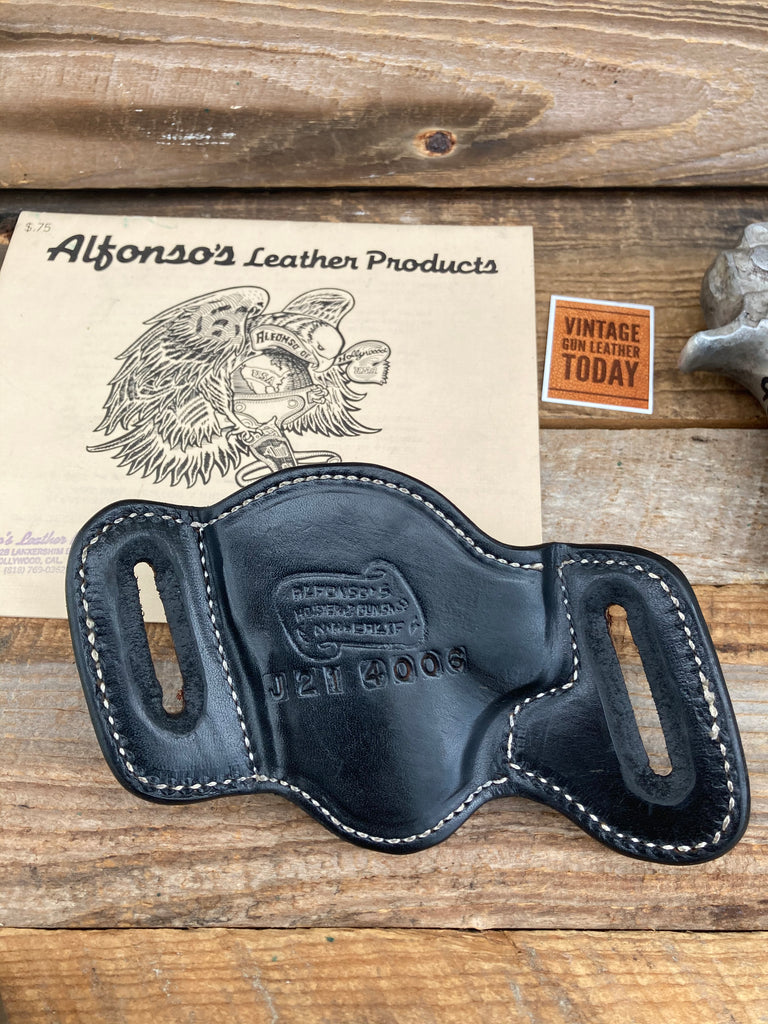 Alfonso's J22 Plain Black Leather Suede Lined Holster For S&W 4506 4566 Square
