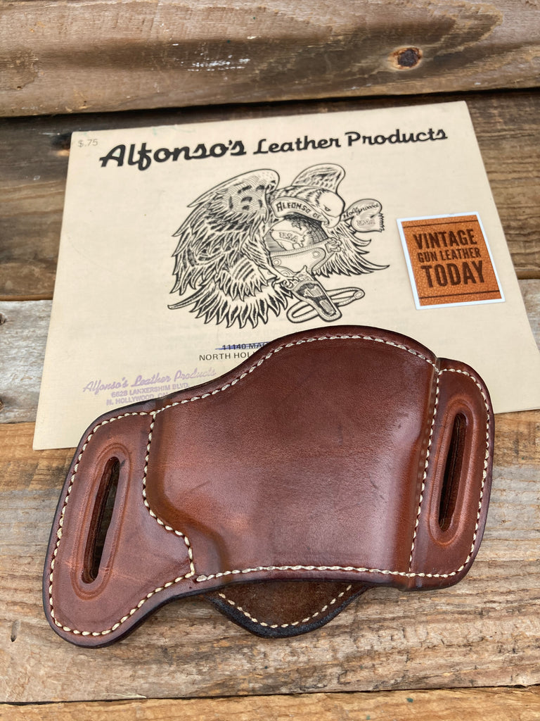 Alfonsos J21 Plain Brown Leather Suede Lined Holster For S&W 4006 Square Trigger