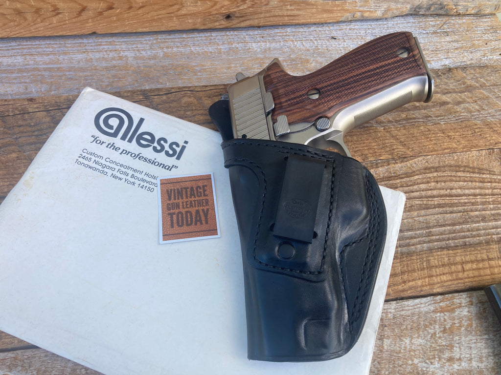 Vintage Alessi Black Leather IWB Holster For Sig Sauer P220 P226 w/ or w/o Rail