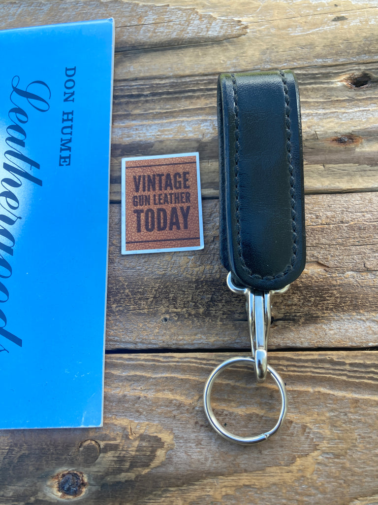 Vintage Don Hume Black Leather Police Duty Key Strap Hidden Snap Hardware Nickel