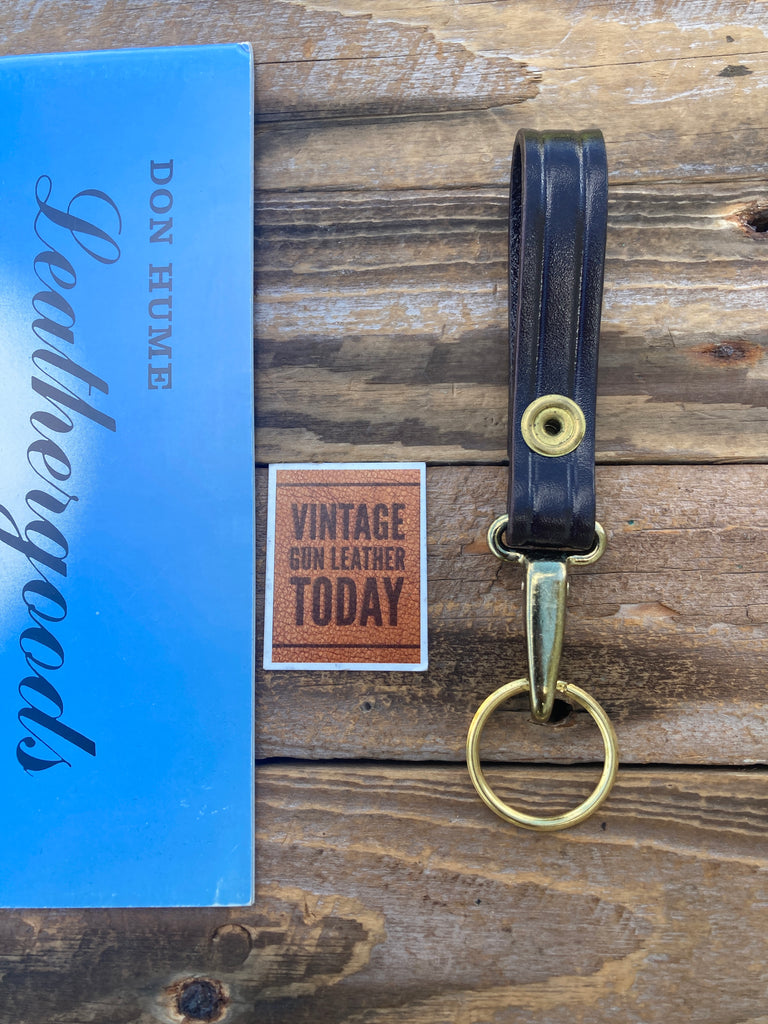 Vintage Don Hume Dark Brown Plain Police Duty Key Strap w/ Brass Hardware