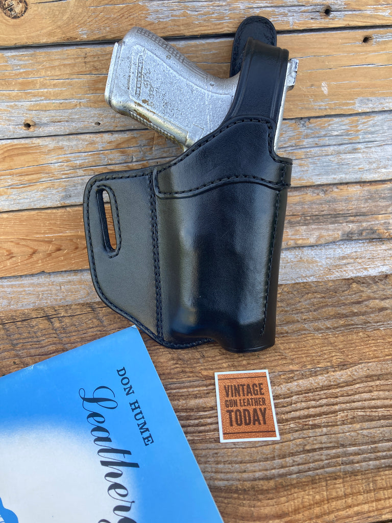 Don Hume H722 Tac Light Holster Black Leather Lined For GLOCK 19 23 32w/ M3