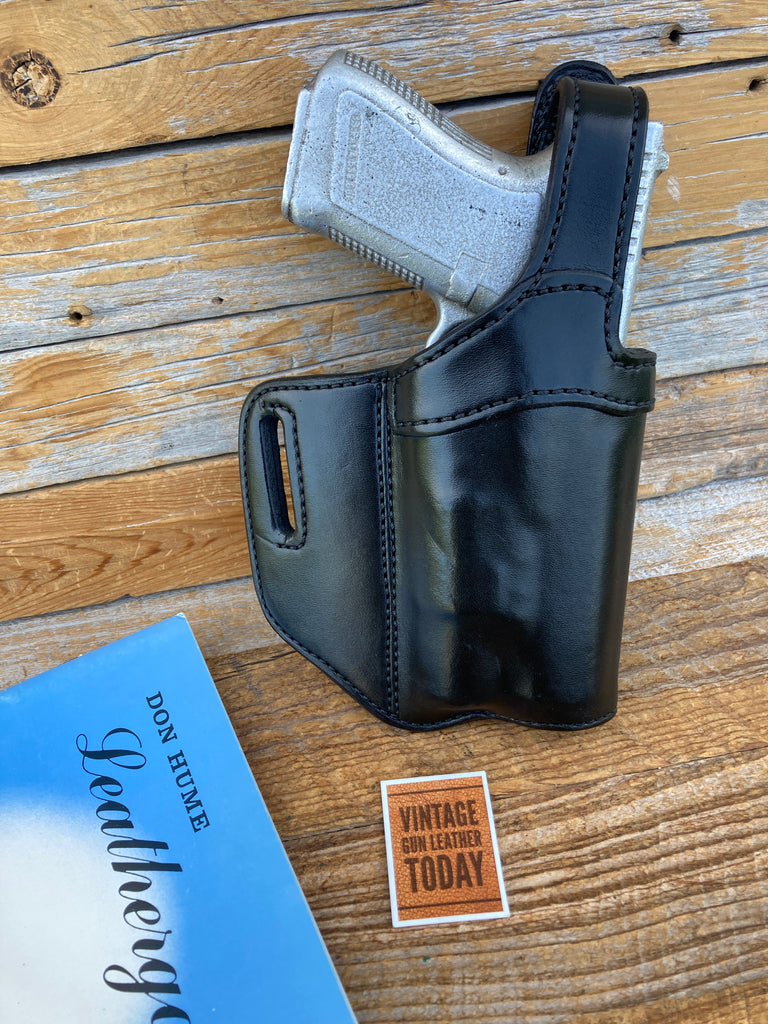Don Hume H722 Tac Light Holster Black Leather Lined For GLOCK 19 23 32 w/ x300