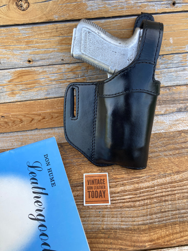 Don Hume H722 Tac Light Holster Black Leather Lined For GLOCK 19 23 32 w/ M3