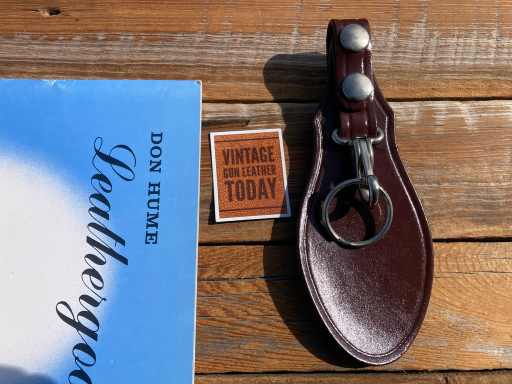 Don Hume Plain Cordovan Fairfax Brown Leather Key Strap With Flap  Nickel