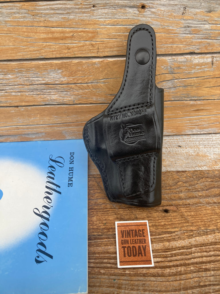 Don Hume H 727 High Ride Black Leather Holster For Springfield 9 / 40 4" LEFT