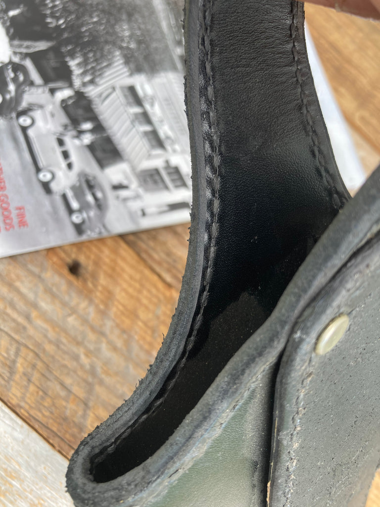 Vintage Tex Shoemaker Black Basketweave Leather Paddle Holster For S&W 645 LEFT