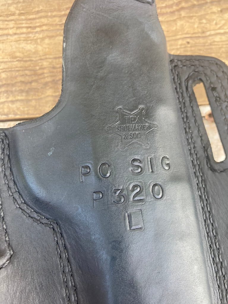 Tex Shoemaker Plain Black Leather OWB Holster For Sig Sauer P320 Left 320