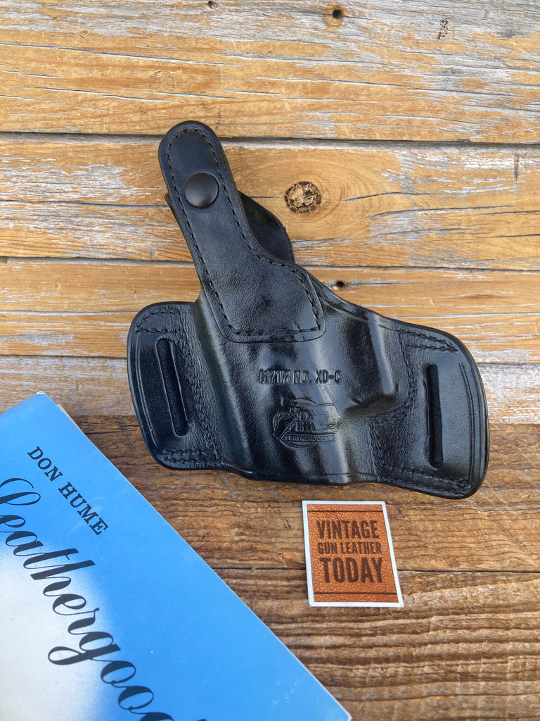 Vintage Don Hume H717 Black Leather Holster For Springfield XD Sub Compact Right