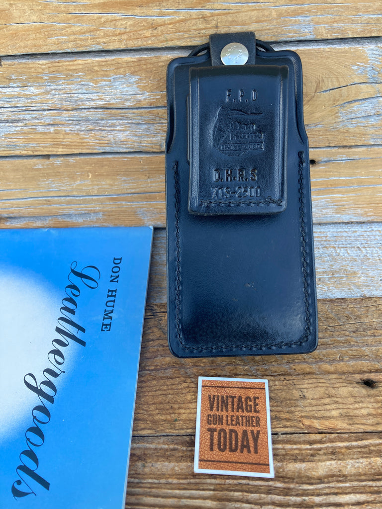 Don Hume Black Leather Duty Portable Radio Walkie Holder For Motorola XTS 2500