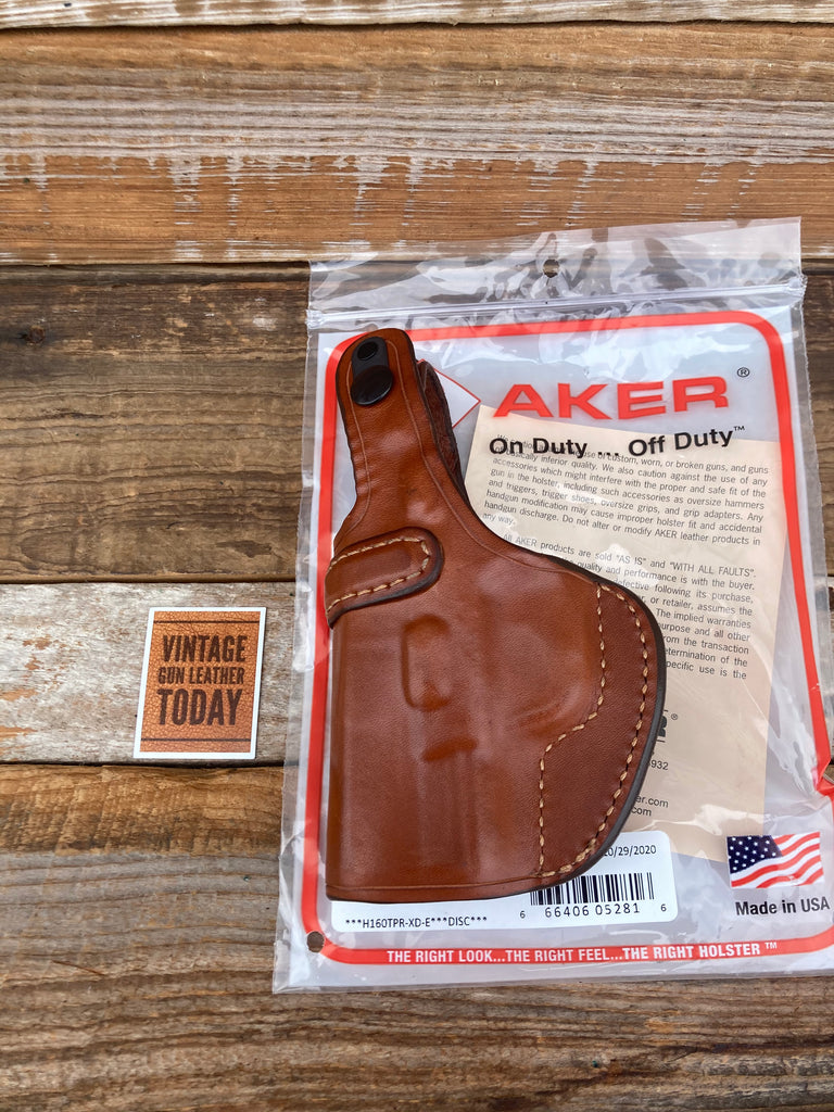 AKER Discontinued Brown Leather IWB Spring Special Holster For  XD-E Right