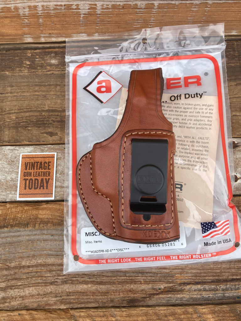 AKER Discontinued Brown Leather IWB Spring Special Holster For  XD-E Right